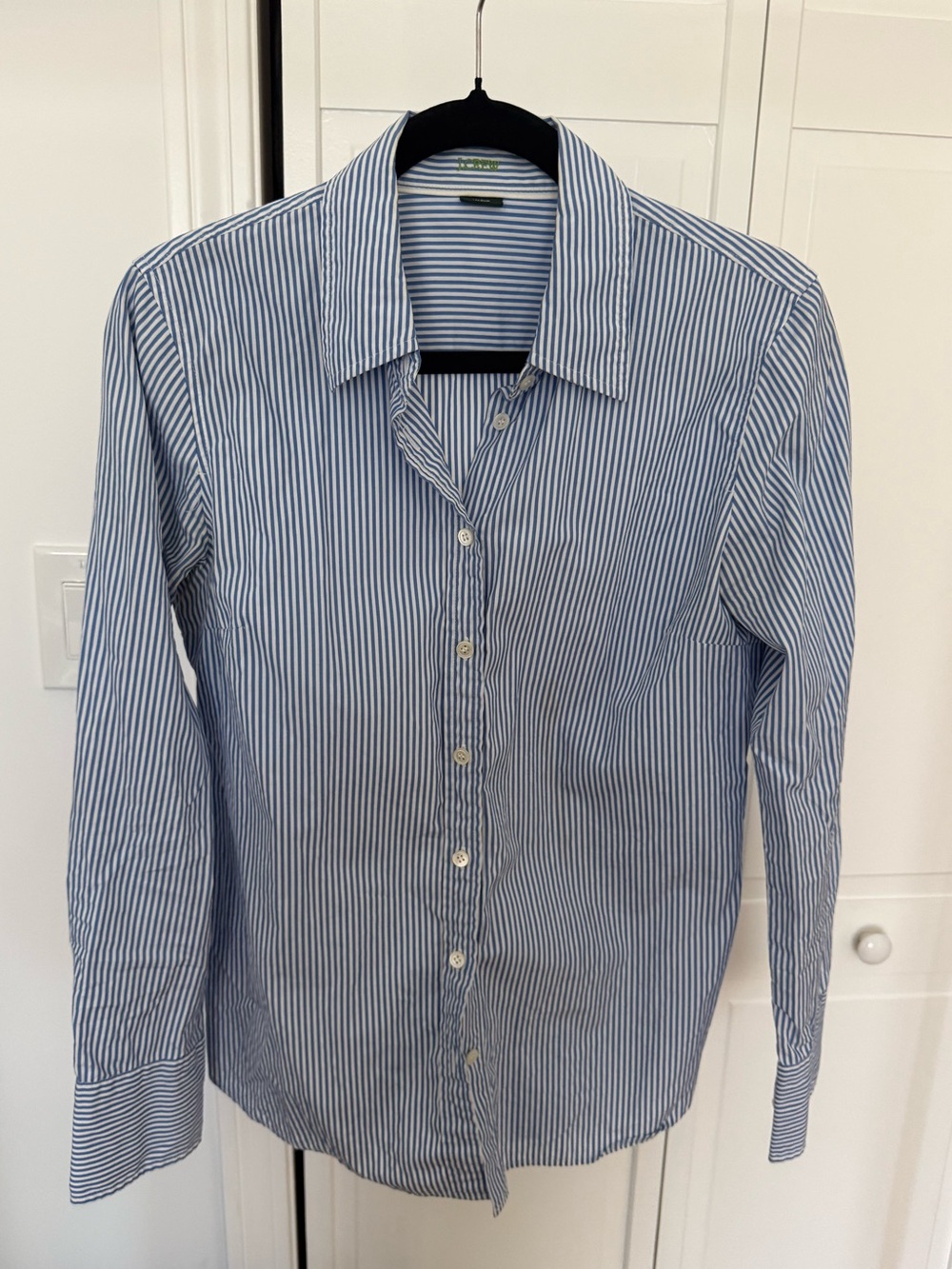 J. Crew Light Blue and White Striped Dress Shirt